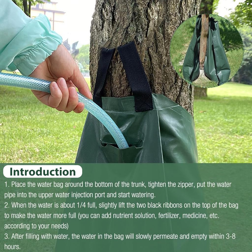 HASTHIP 90L Tree Watering Bag, PE Wear-resistant Slow Release Watering Bag for Newly Planted Trees and Shrubs, Splicable Plant Life Support Water Bag HASTHIP 90L Tree Watering Bag, PE Wear-resistant Slow Release Watering Bag for Newly Planted Trees and Shrubs, Splicable Plant Life Support Water Bag